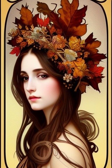 Baroque Sorceress with Autumn Flower Crown
