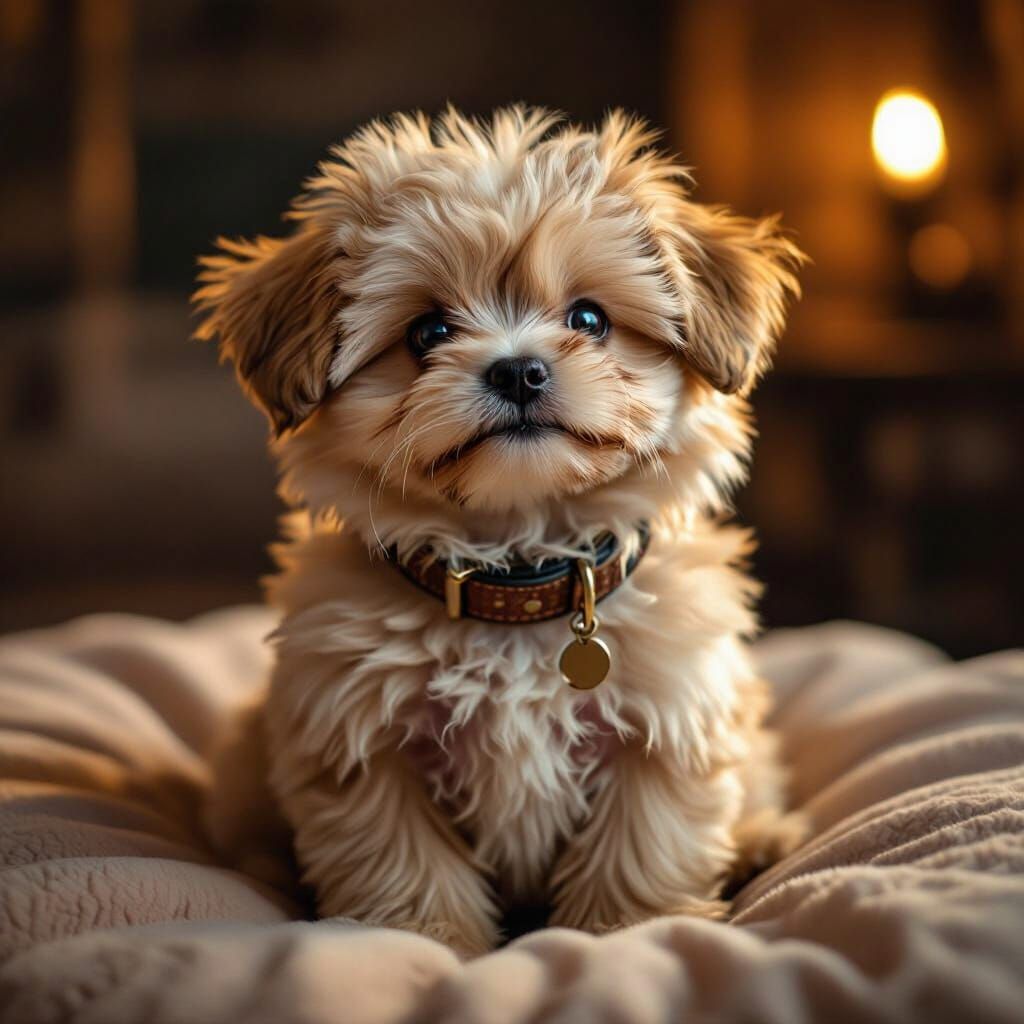 Hyperrealistic Fluffy Pet with Cozy Collar