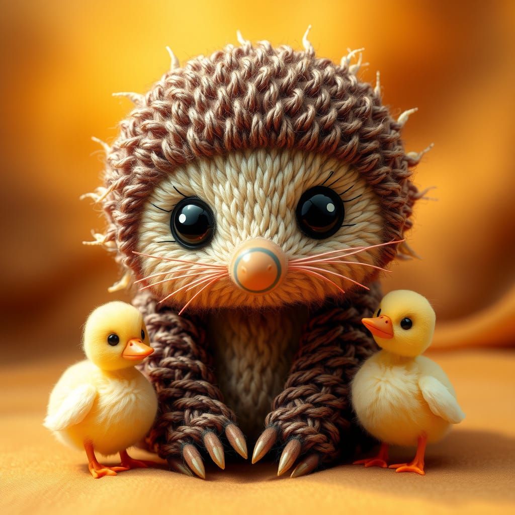 Cuddly Baby Pangolin in Golden Wonderland