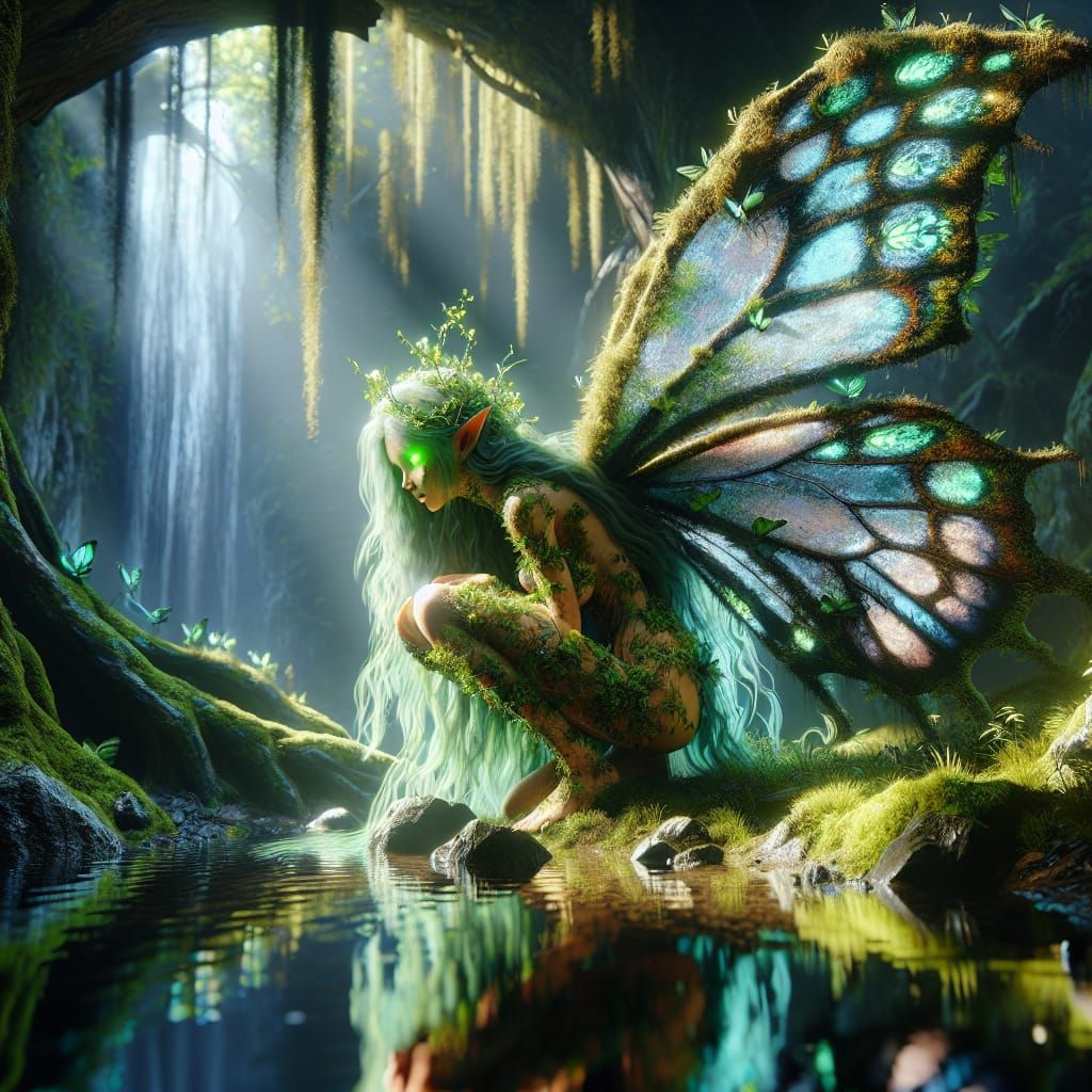 Fantasy Fairy with Butterfly Wings by Spring
