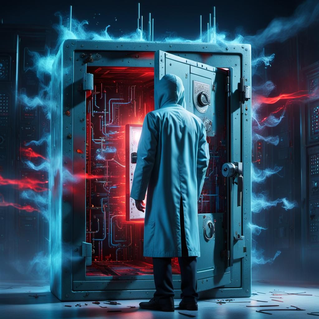 Hacker Cracks Safe with Animated Red Flash