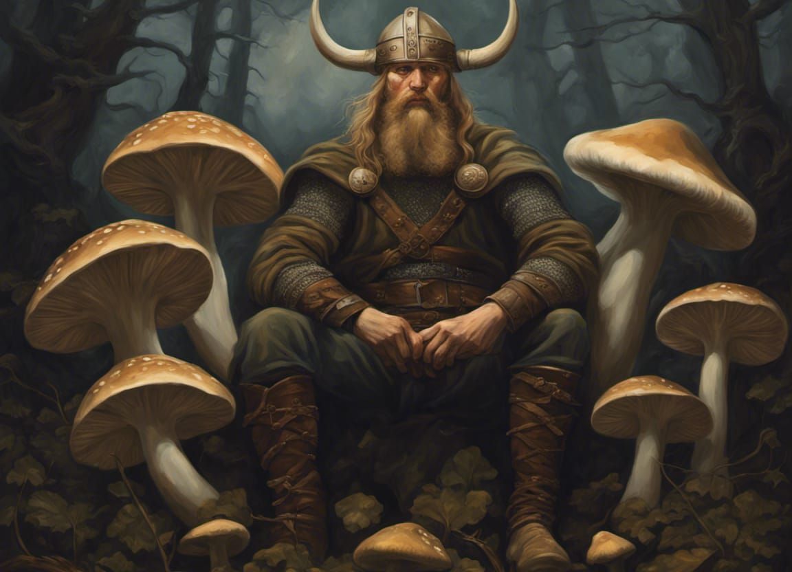 Viking Warrior in Neoclassical Oil Painting Style