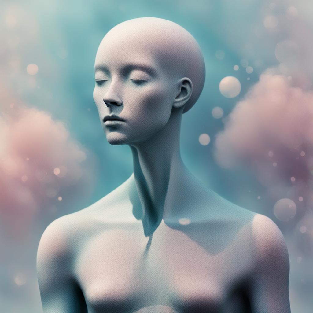 Surreal Abstract Figure in Dreamlike Nothingness