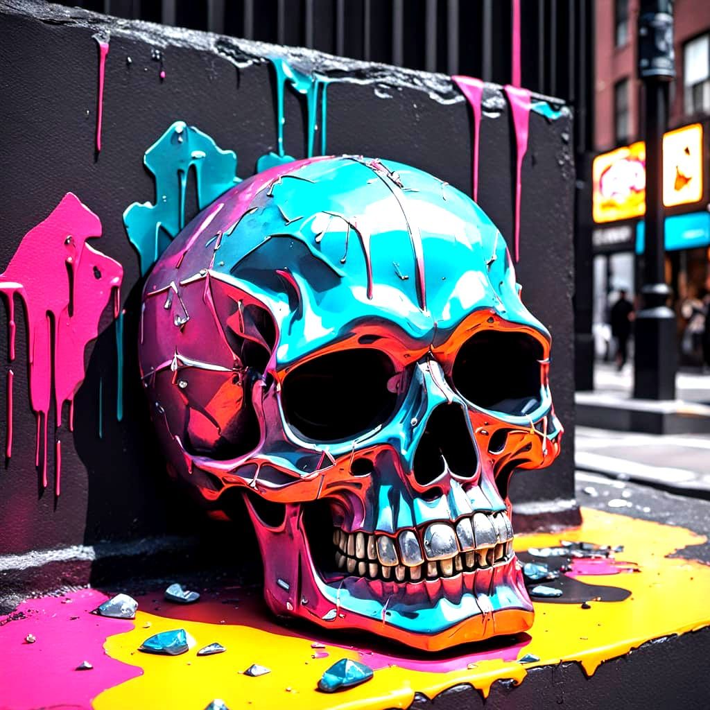 Skull street grillz XL diamonds