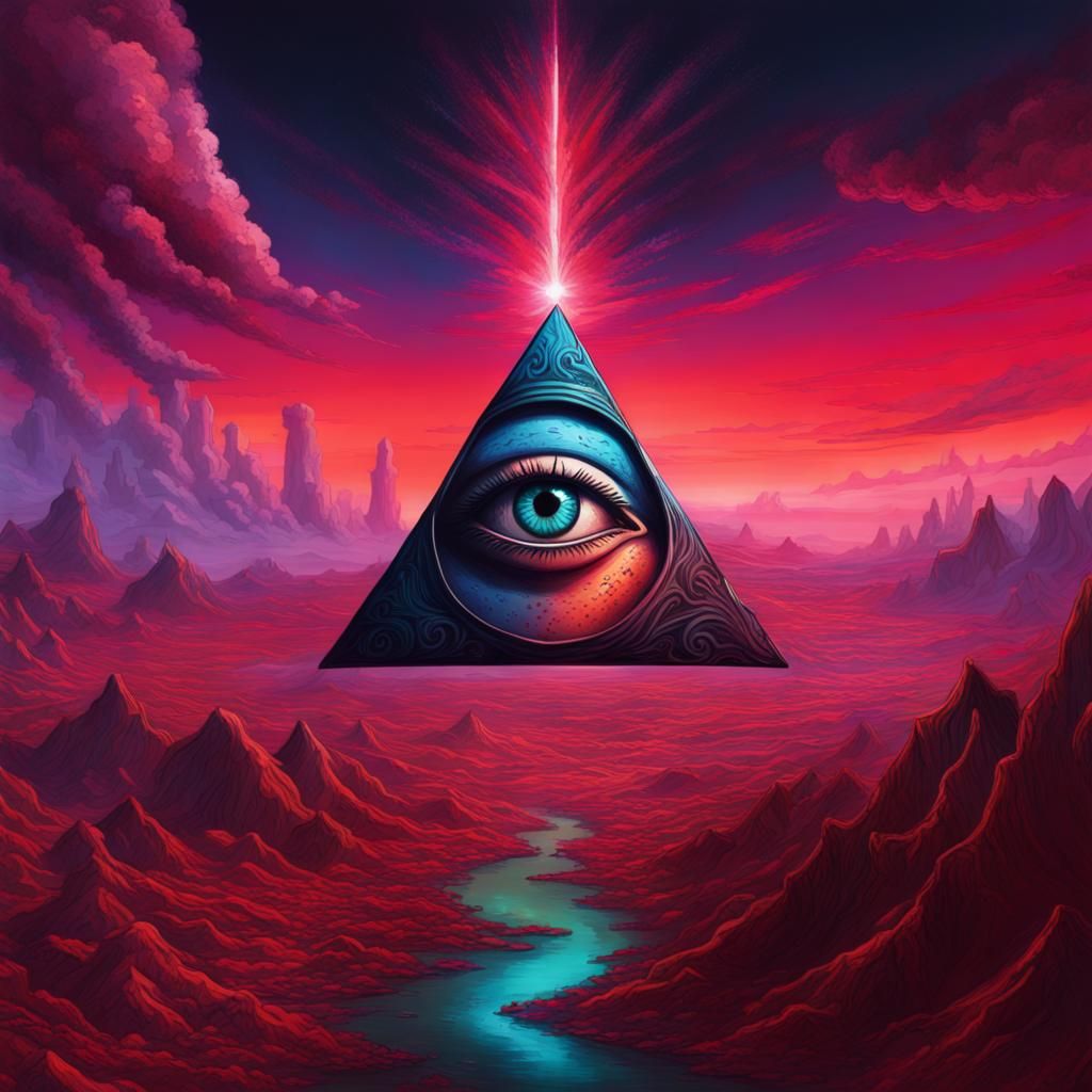 Surreal Eye Over Dark Wasteland: Hyperrealistic Concept Art