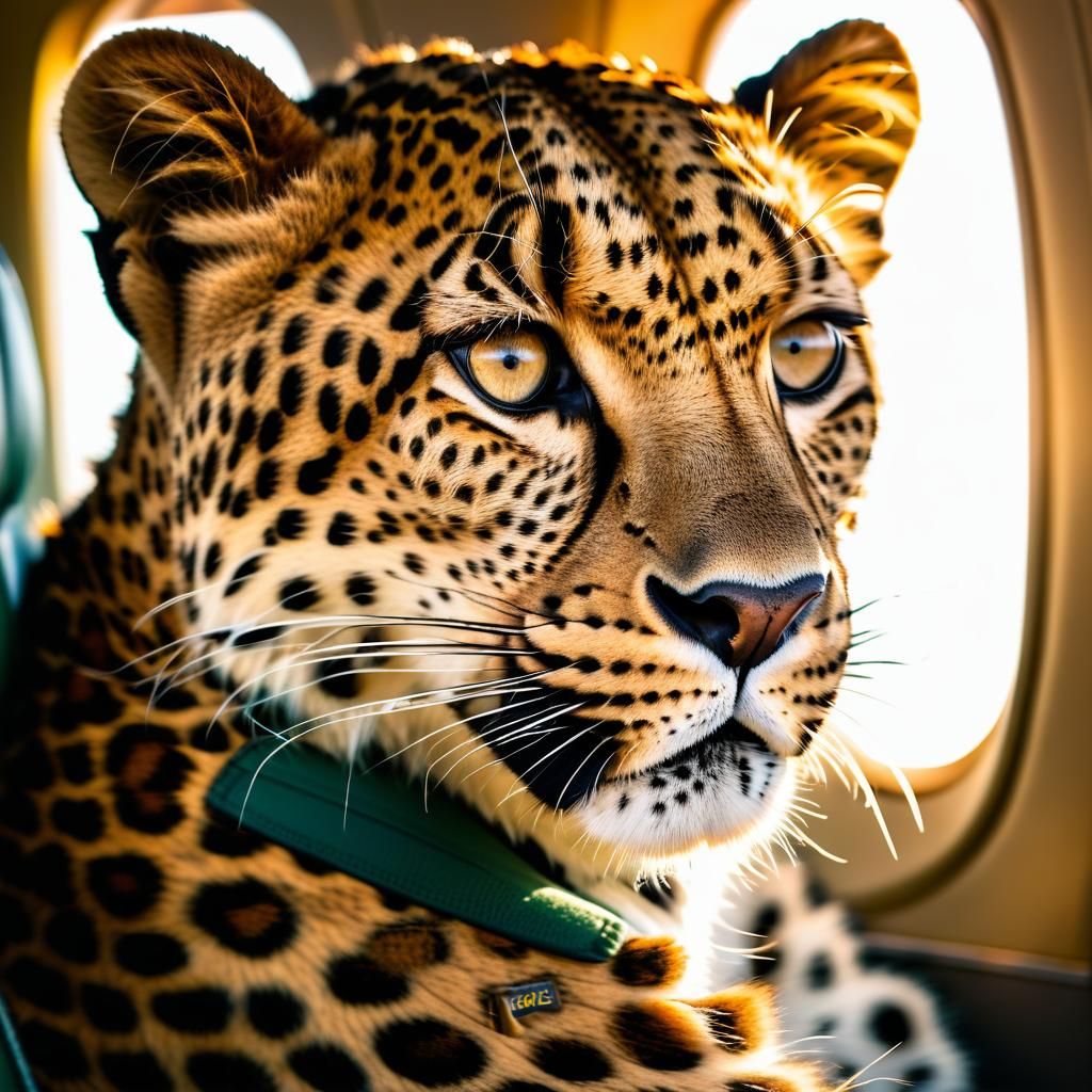 Leopard on a Plane: Wildlife Photography Portrait