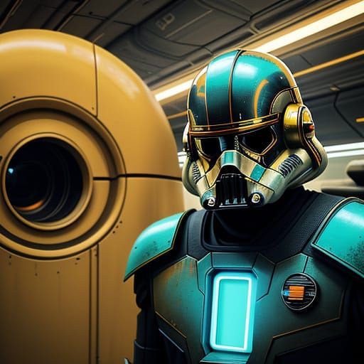 Star Wars Characters in Retro-Futuristic Sci-Fi Art