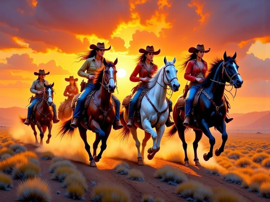 Wild West Sunrise in Vibrant Colors