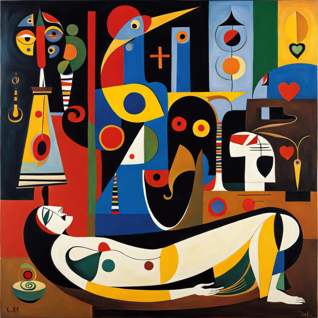 Hidden Heart: Surreal Fauvist Composition