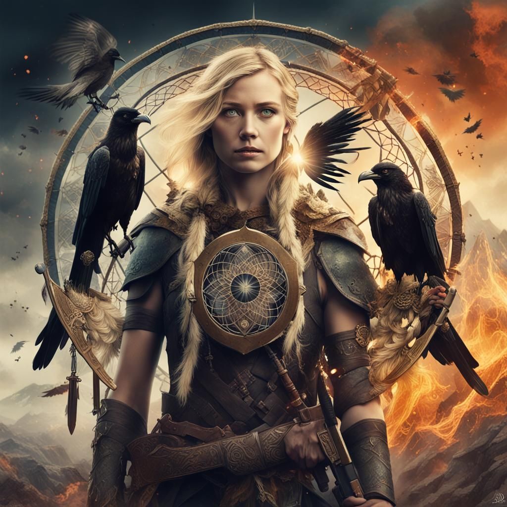 Valkyrie Double Exposure with Burning Dreamcatcher