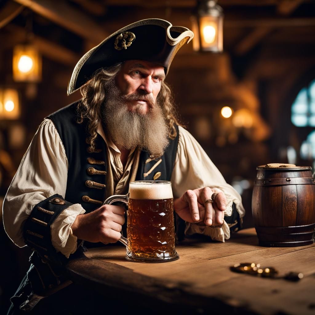 Pirate Tavern Scene with Natural Lighting