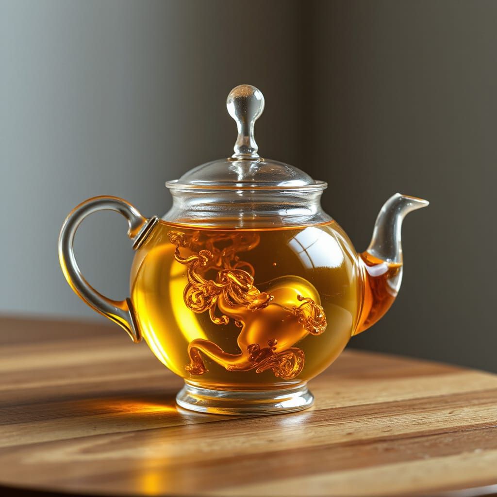 Golden Tea Teapot: Photorealistic 3D Render