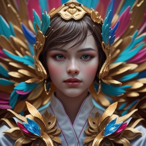 Dramatic Portrait in Baroque Style with Reflective Jewelry