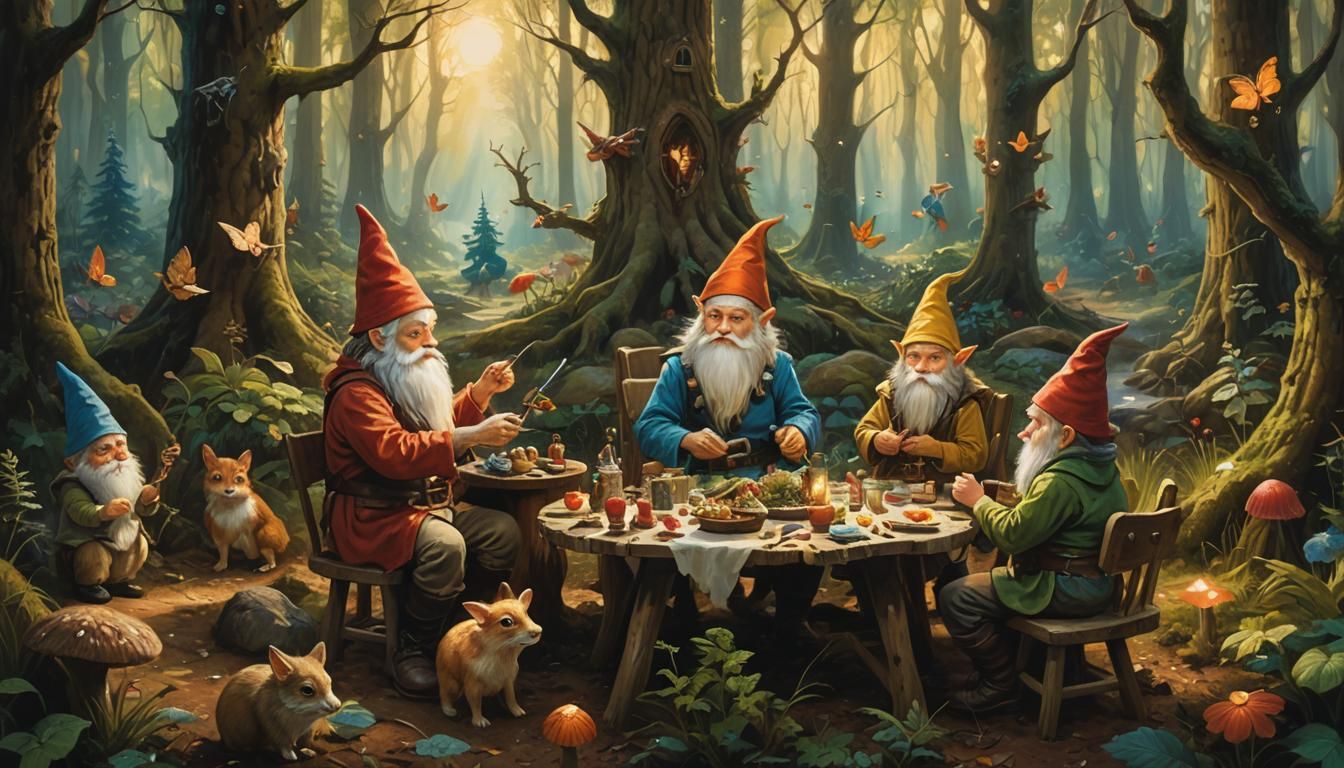 Gnomes in the enchanted forest