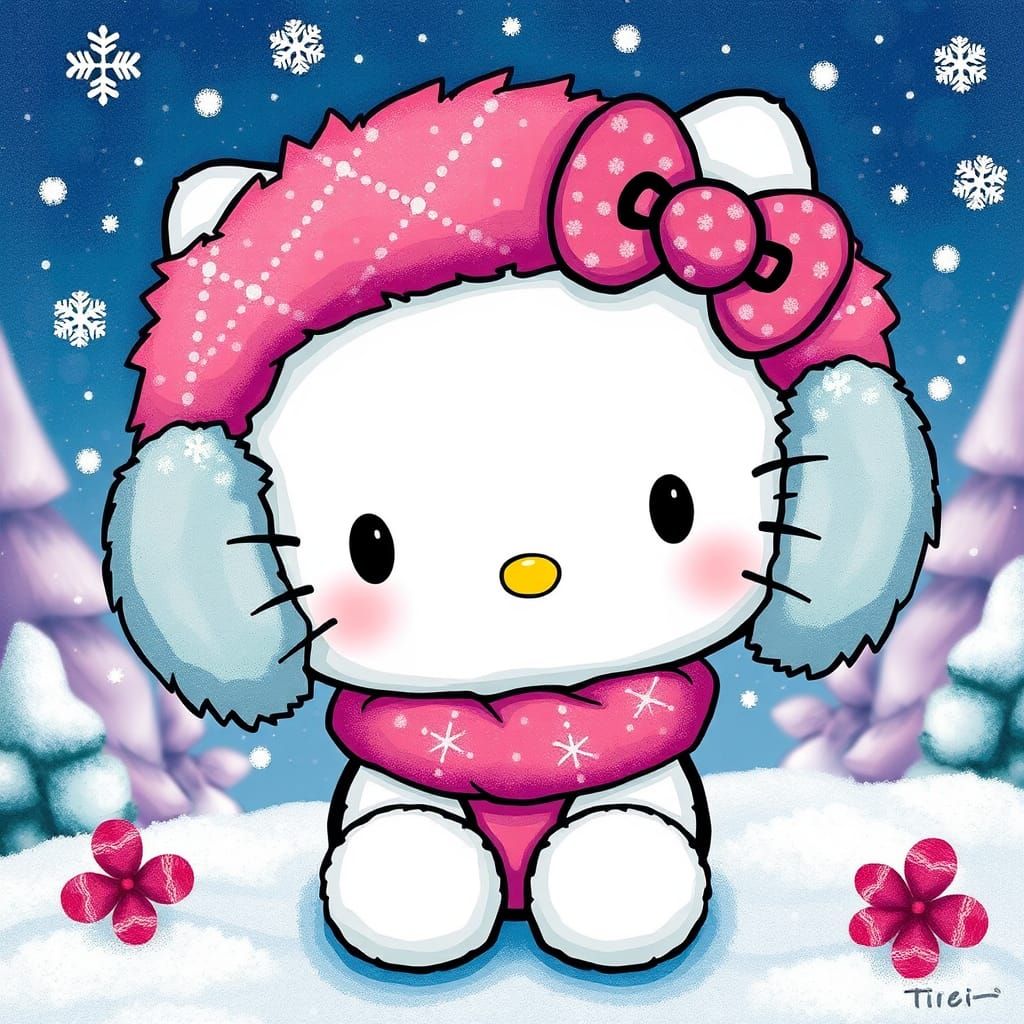 Hello Kitty in Winter Wonderland, Murakami Style