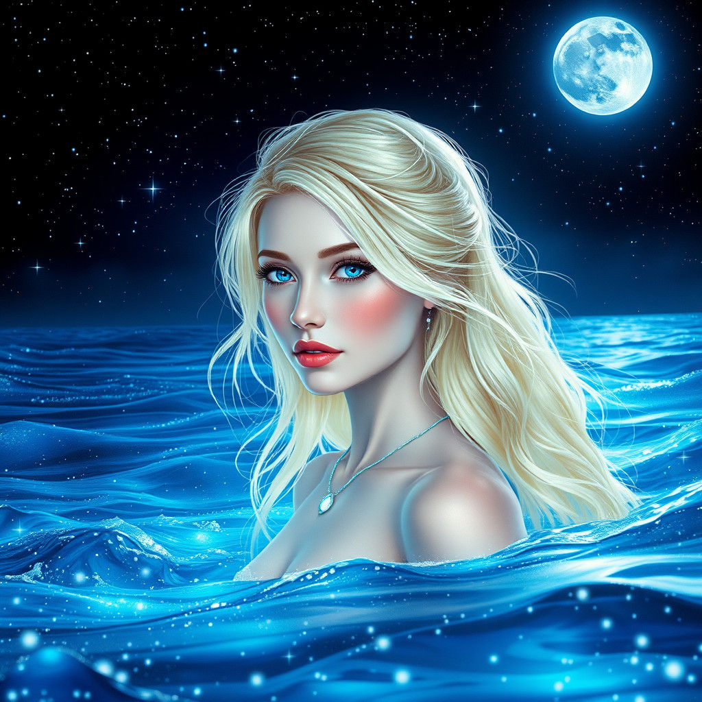 Bioluminescent Ocean Swim: Dreamlike Digital Art