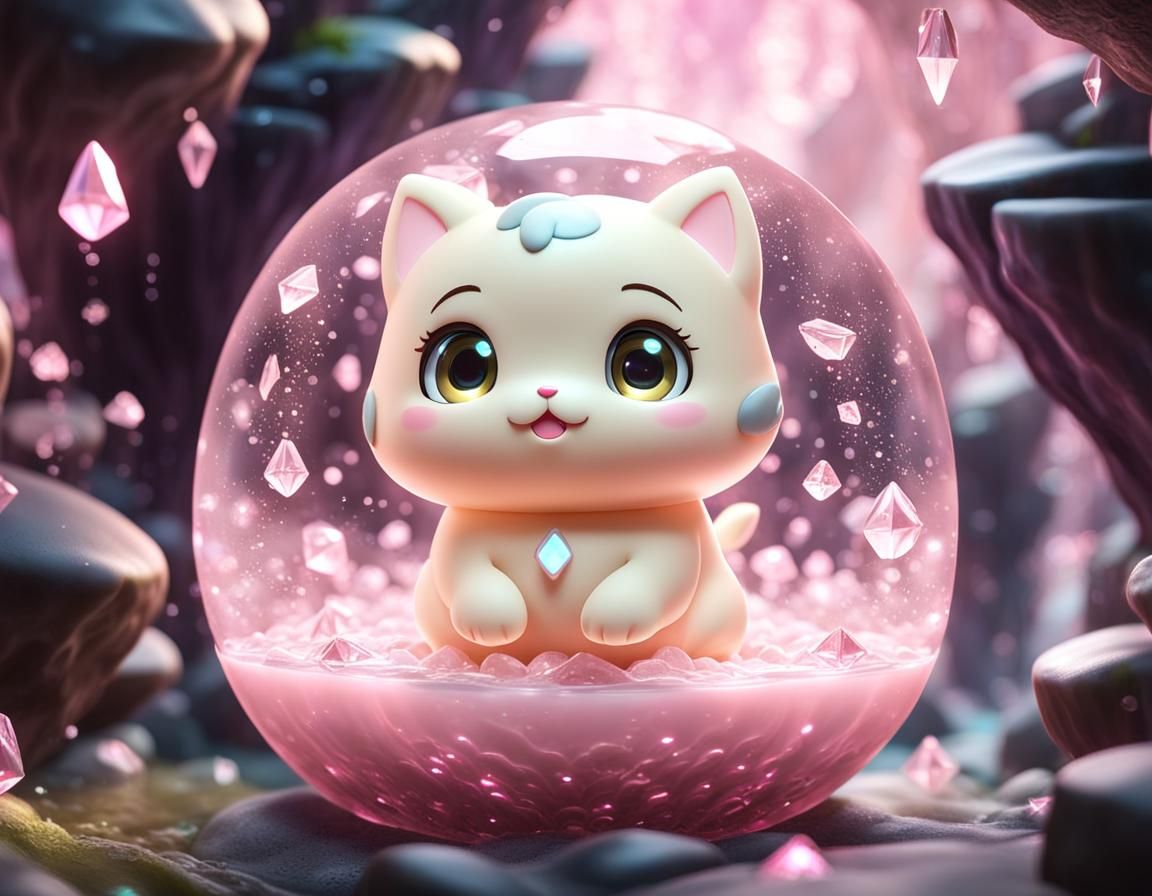 Yellow and pink slime kitty