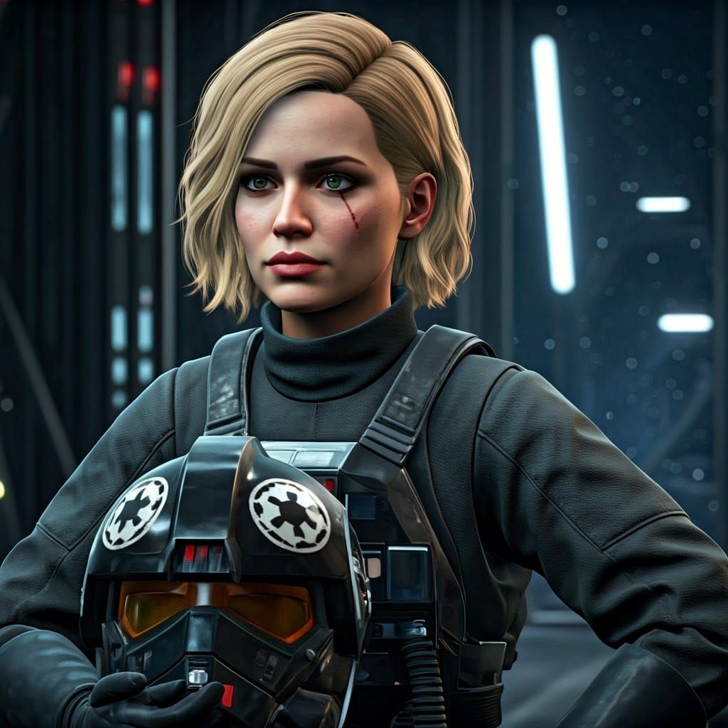 Imperial Pilot Portrait in Star Wars Style