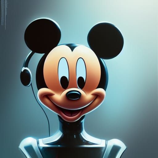 Mickey Mouse Droid Robot Portrait in Artgerm Style