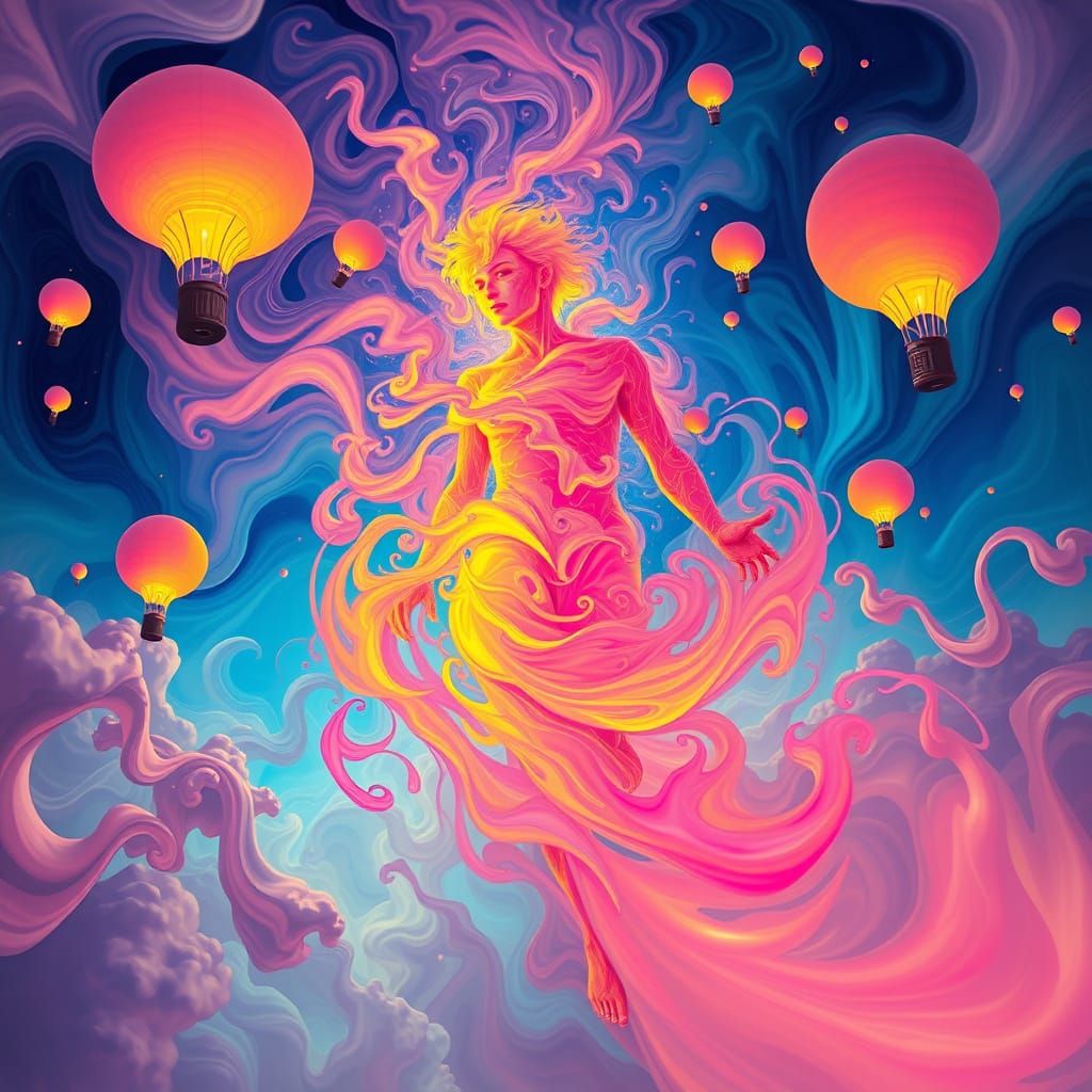 Dreamlike Bodyscape in Abstract Hot Air