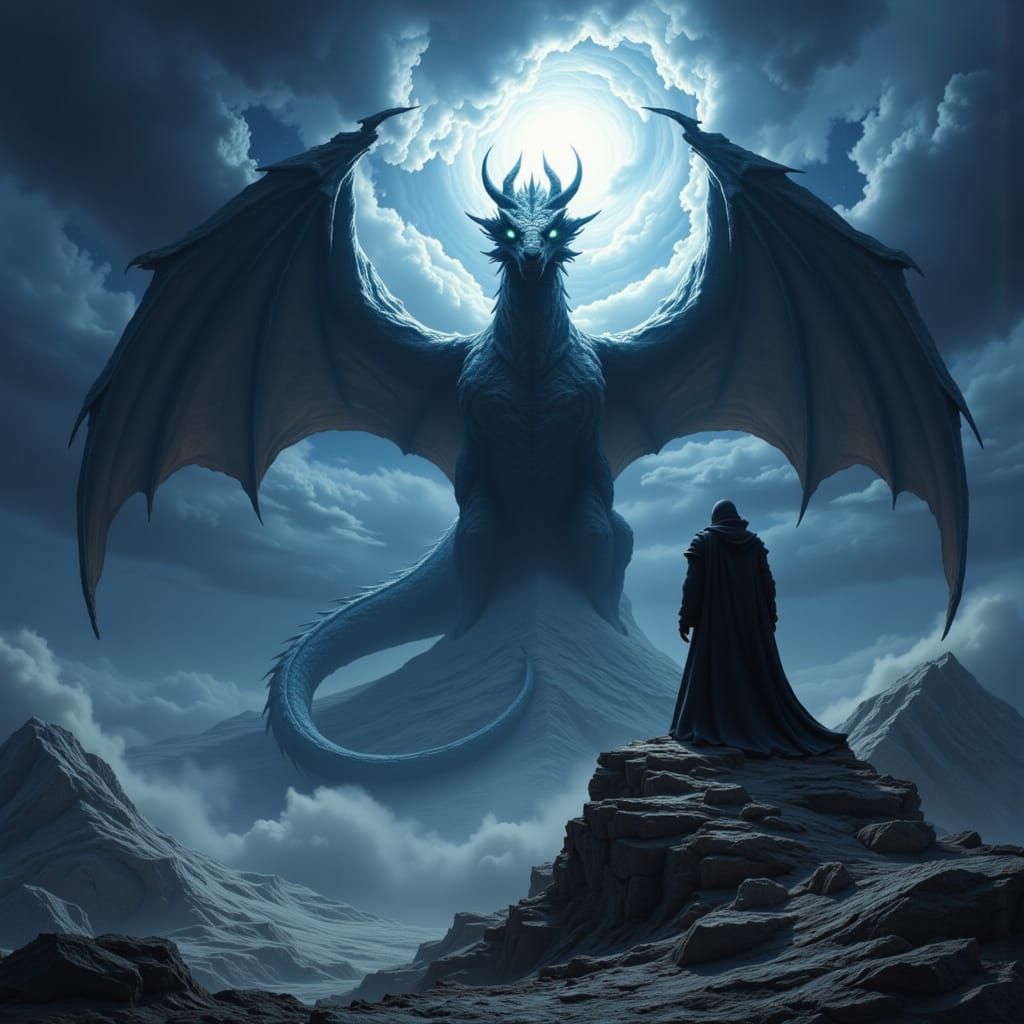 Ancient Obsidian Dragon Guards Dimensional Portal