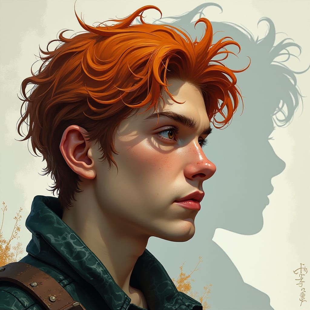 Comic Book Style Portrait with Silhouette