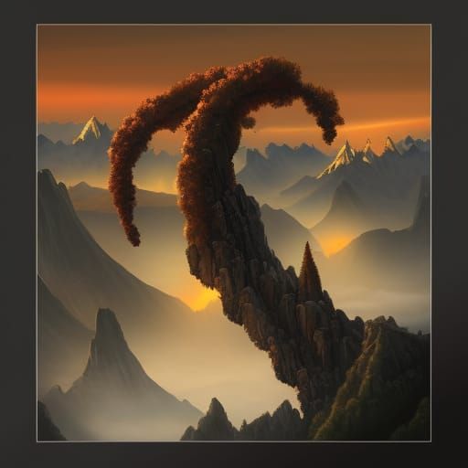 Sunrise over the mountains detailed matte painting hyperdetailed trending on Artstation