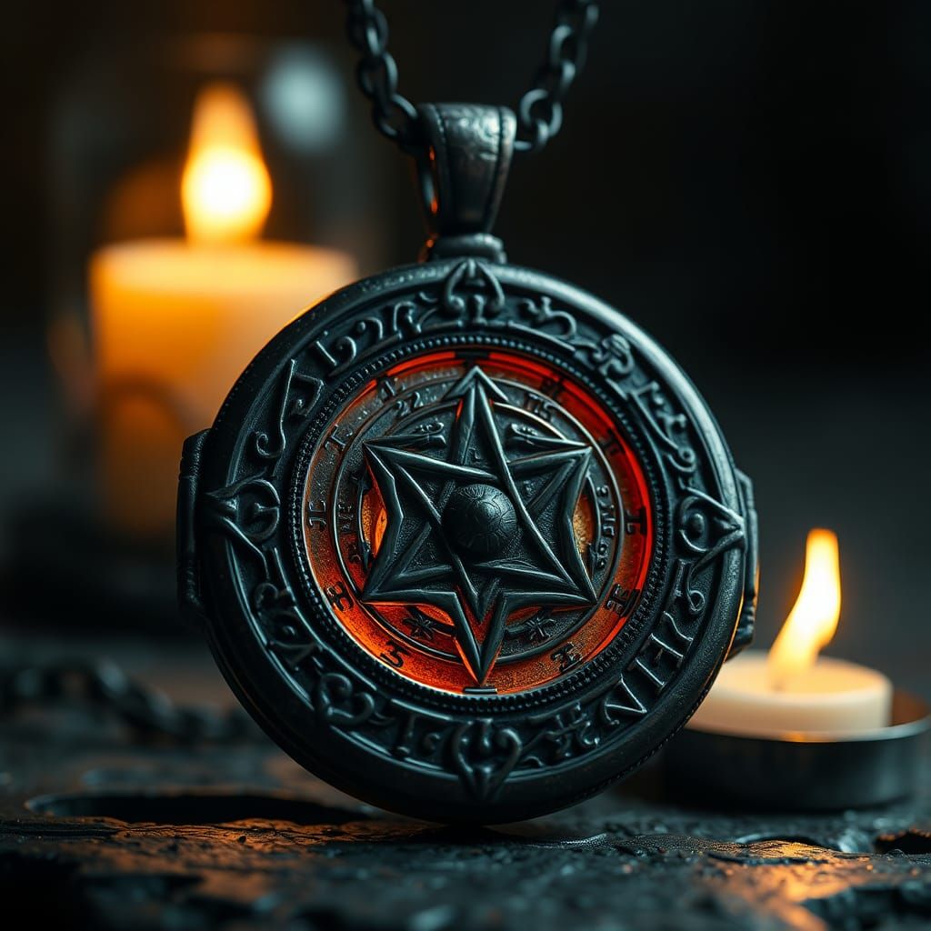 3D cursed locket from Harry Potter. Intricate detail HD 64k