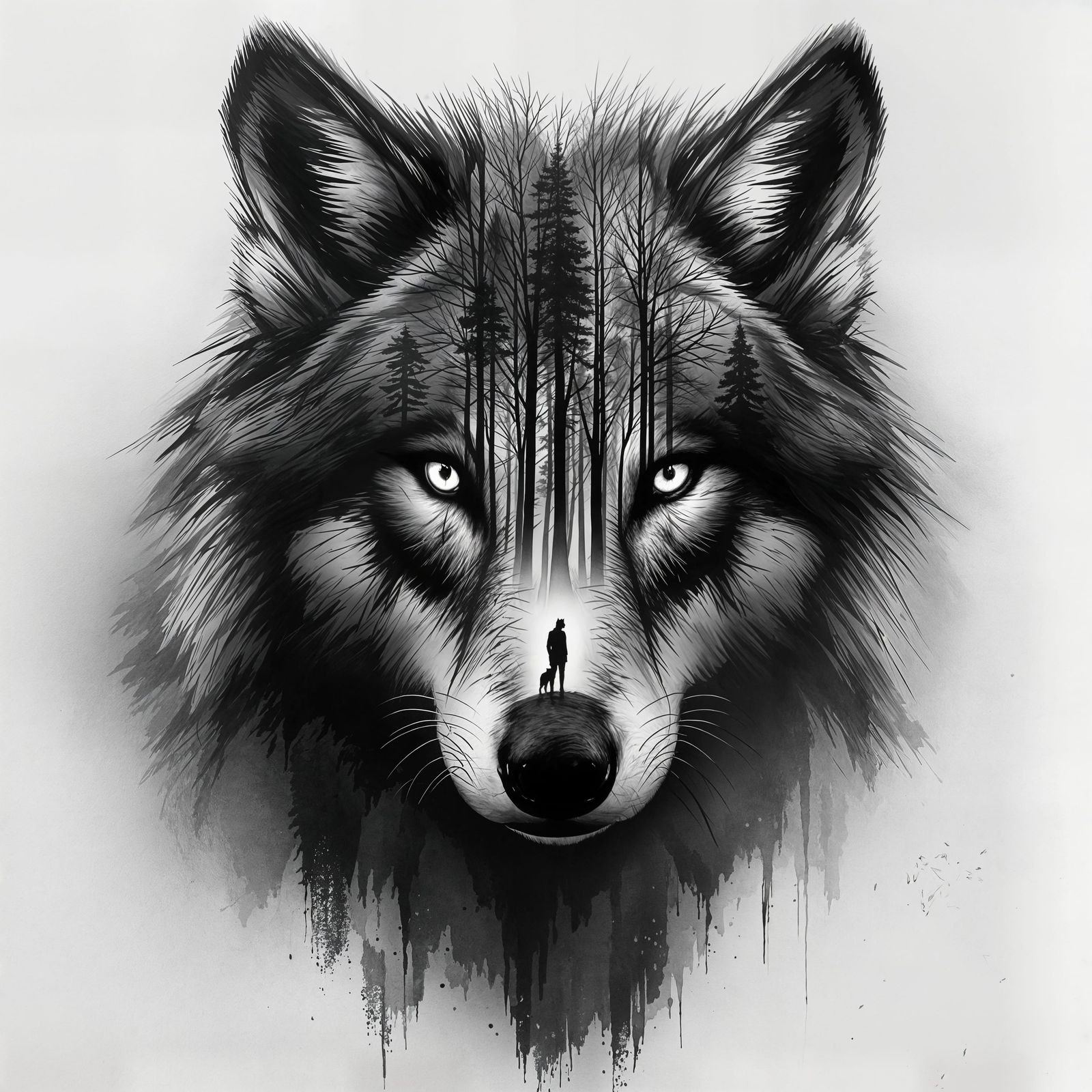 Wolf Soul in Impressionistic Gray