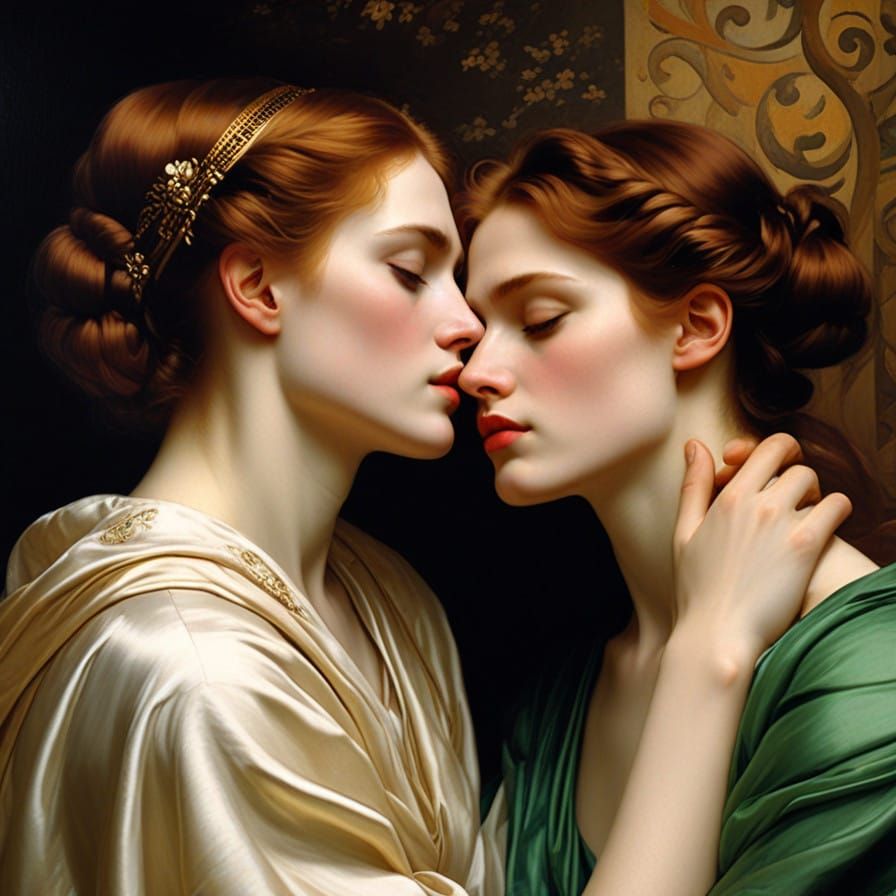 Soulful Renaissance-Inspired Moment of Gentle Affection