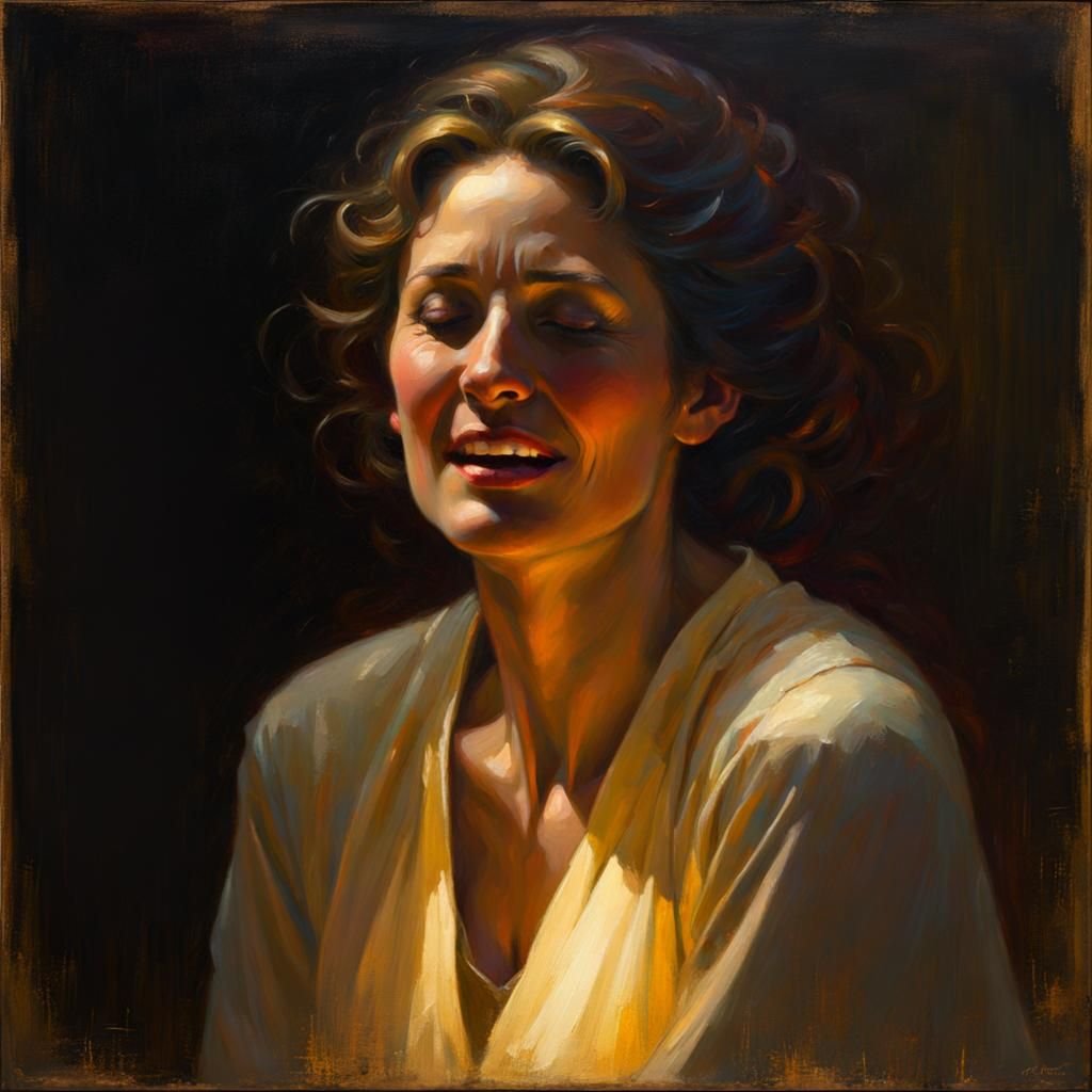 Emotional Portrait: Suffering and Joy in Dynamic Light