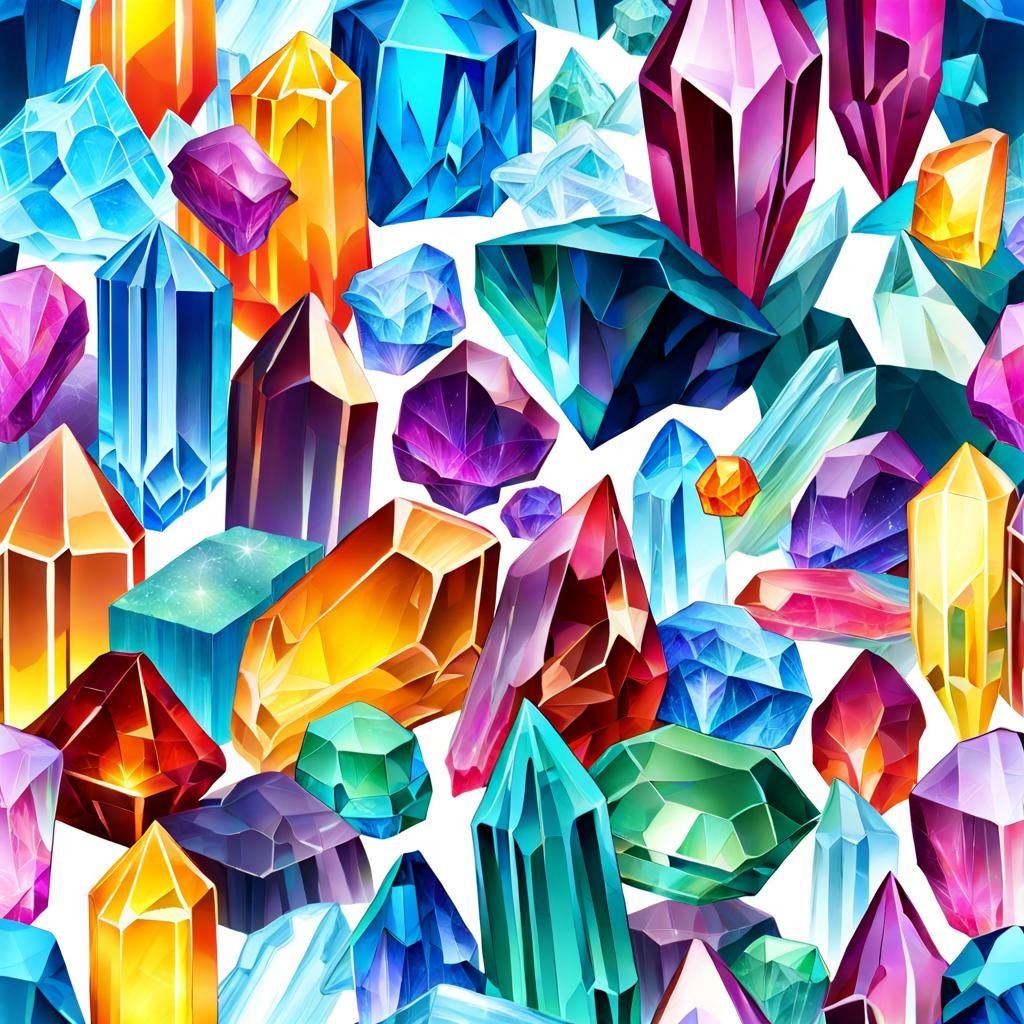 Colorful Crystalline Structures Showcase Mineral Beauty