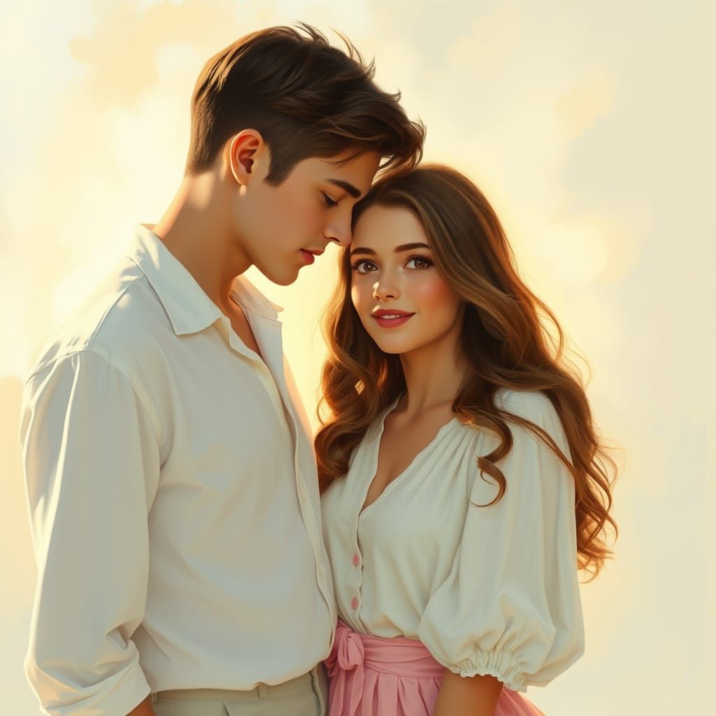 Romantic Young Couple in Soft Focus