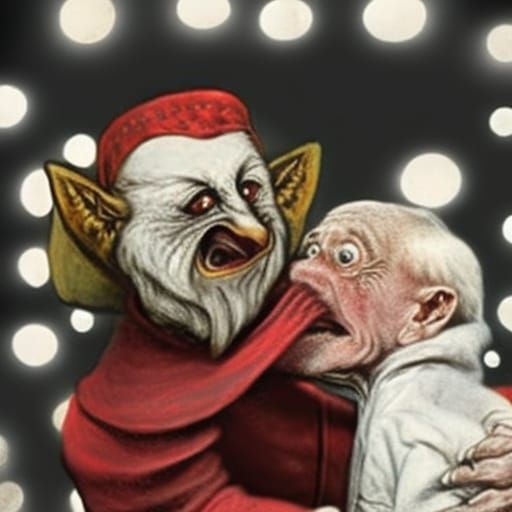 Evil Weasel peals off Grandpa's Face