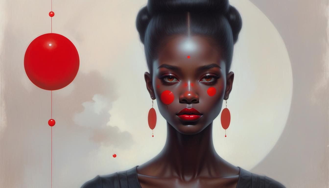 Melanin Woman Portrait in Contemporary Style