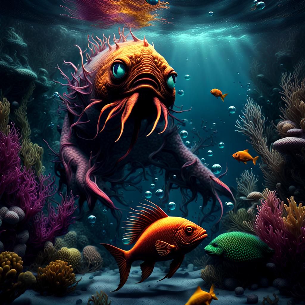 Monster in Deep Sea: A Fantastical Underwater World