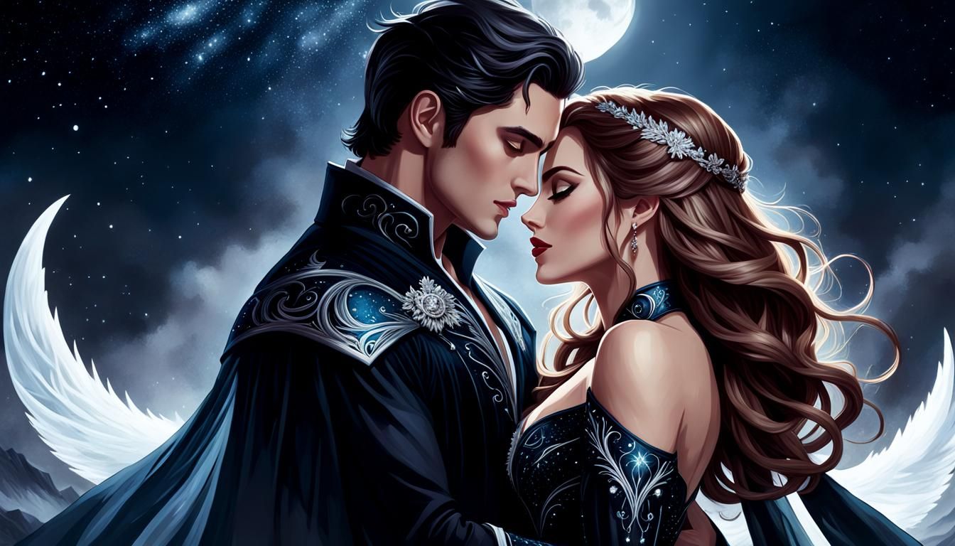 Moonlit Embrace: A Court of Mist and Fury Portrait