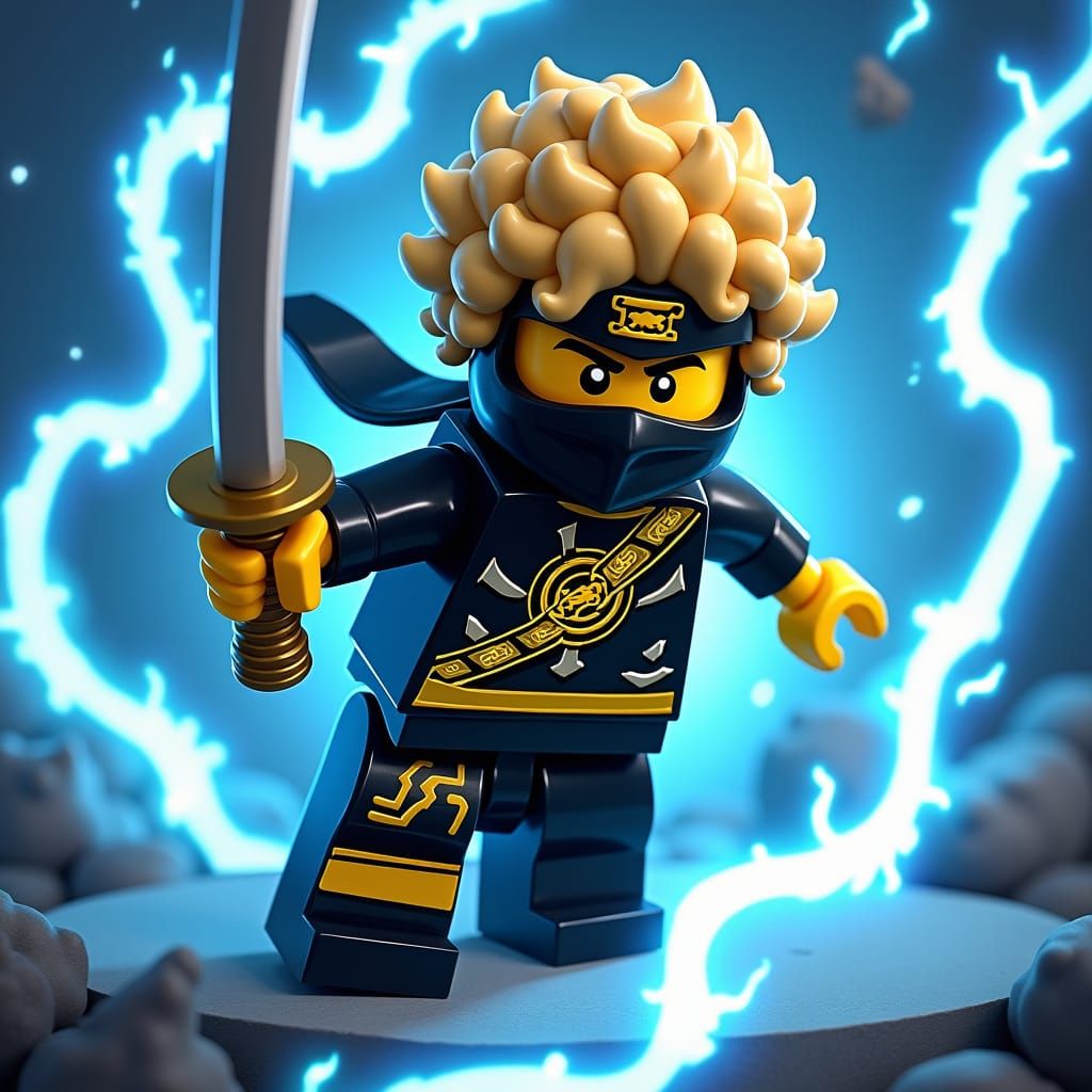 Lego Ninjago Lightning Ninja in Anime Style
