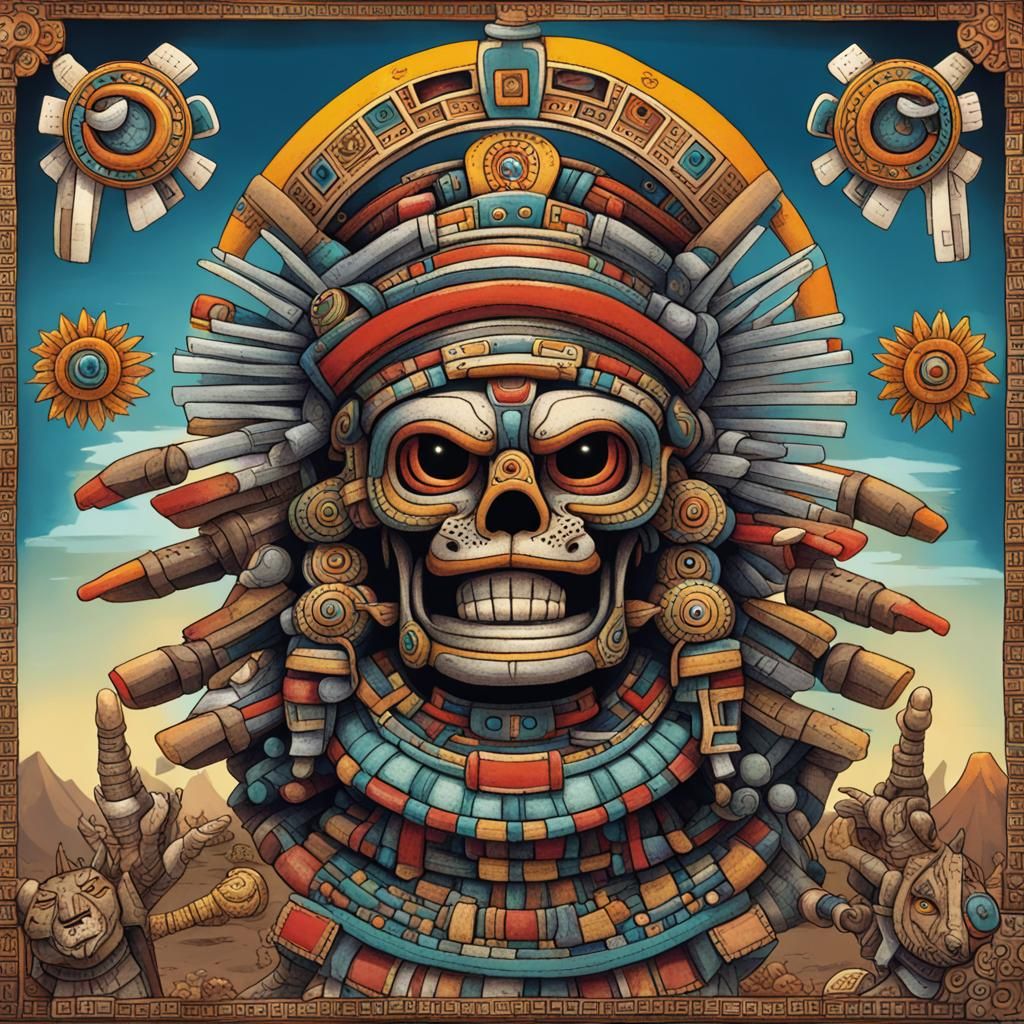 Majestic Image of Aztec God Tezcatlipoca