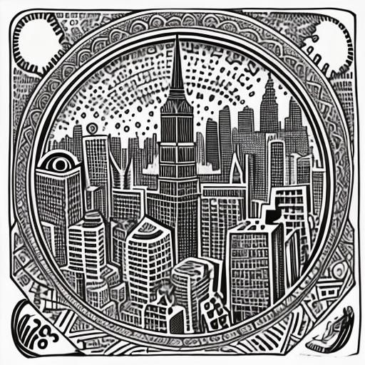 Doodle City Capital on Doodle Mountain in Haring Style