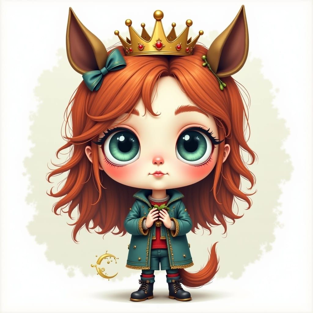 Hygge Style Horse Character Illustration