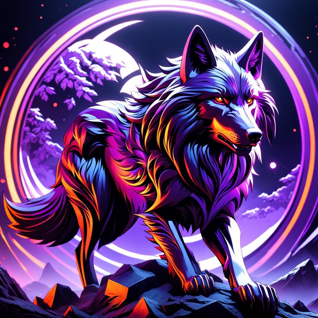 Hyperdetailed Red Wolf in Dark Fantasy Concept Art