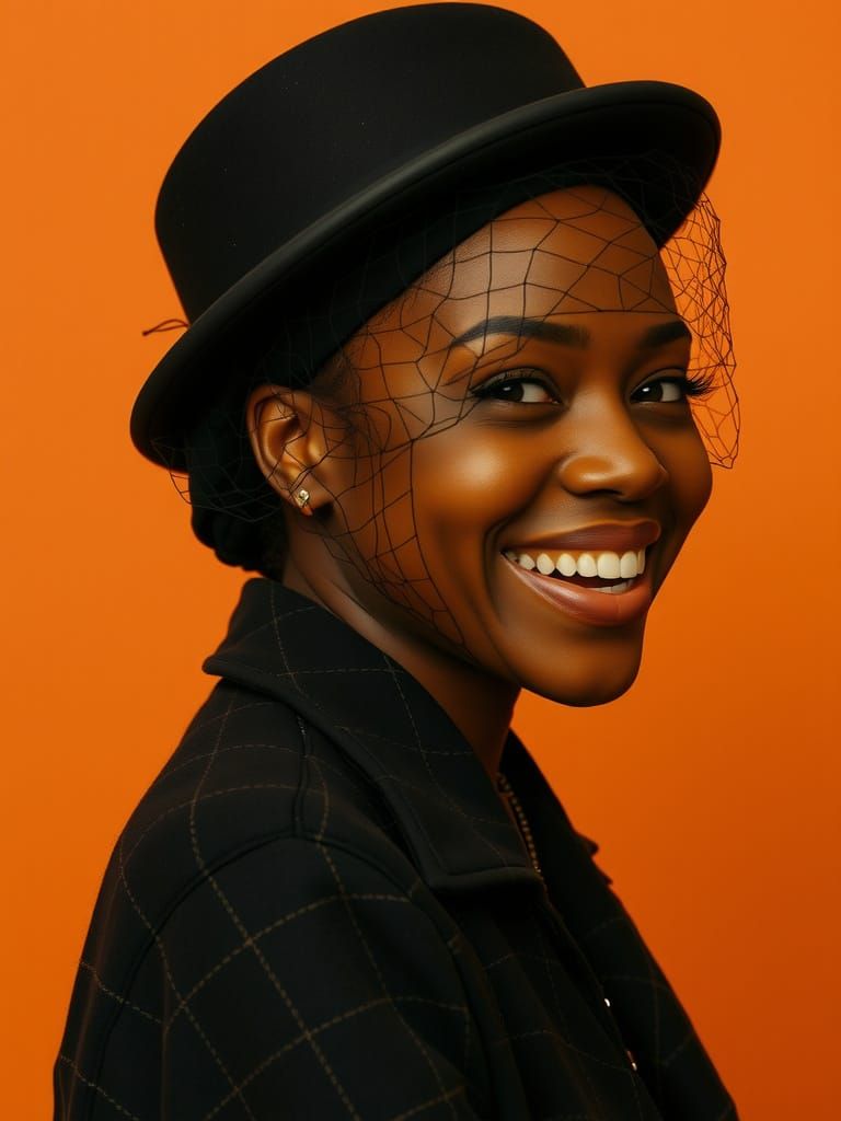 Joyful Nigerian Woman Portrait in Photorealistic Style