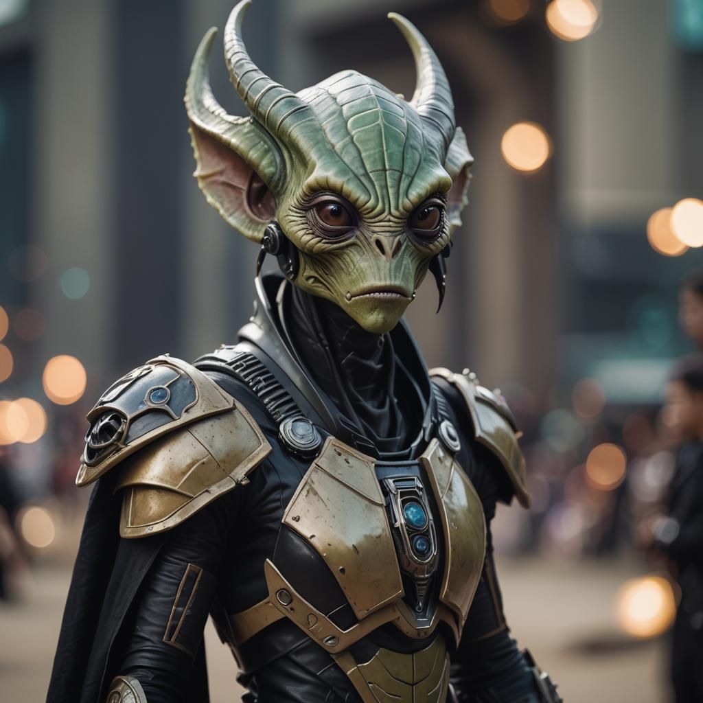Sci-Fi Goth Alien Portrait in Sharp Focus