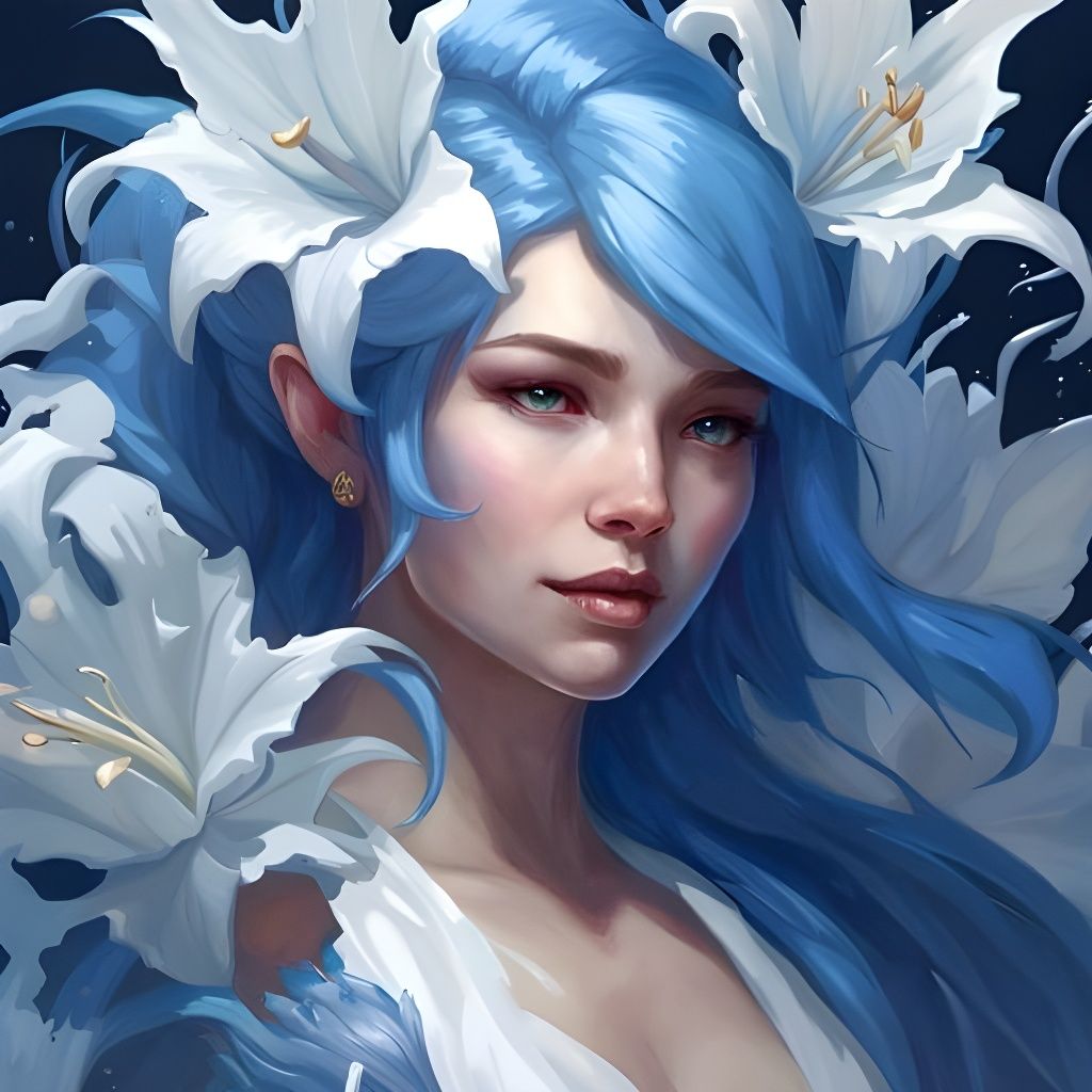 Lily Dragon Portrait in Hyperdetailed Digital Art