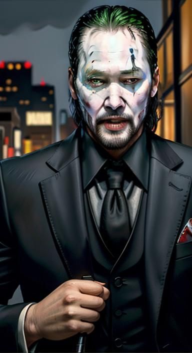 Joker John Wick in Style of Hopper and Burton
