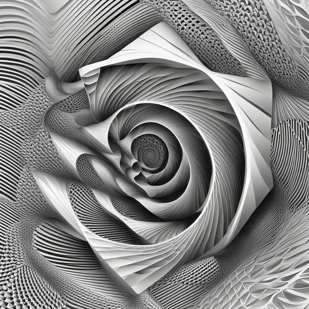 Abstract Sacred Geometry Bisection with Fractals