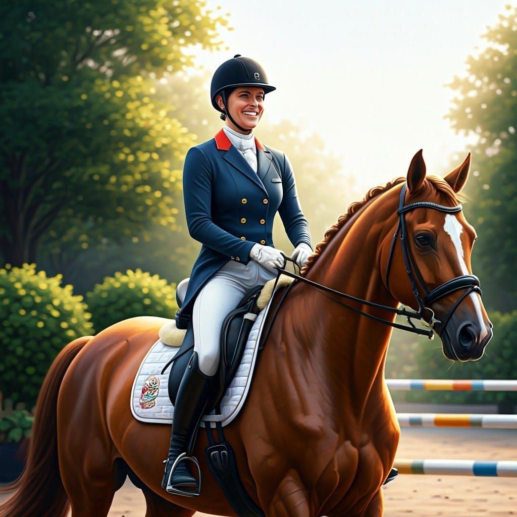 Para-Equestrian Rider in Dynamic Dressage Pose