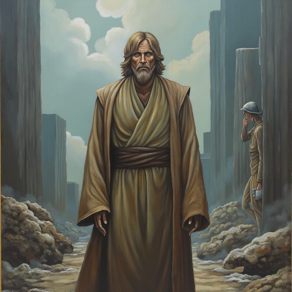 Luke Skywalker on Ahch-To in Cinematic Style