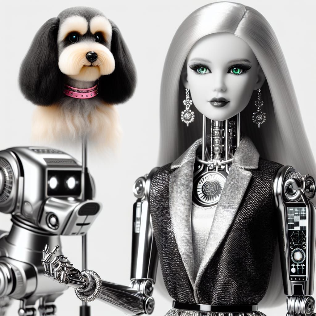 Cyberpunk Fashion Doll Transformed into a High-Tech Cyborg